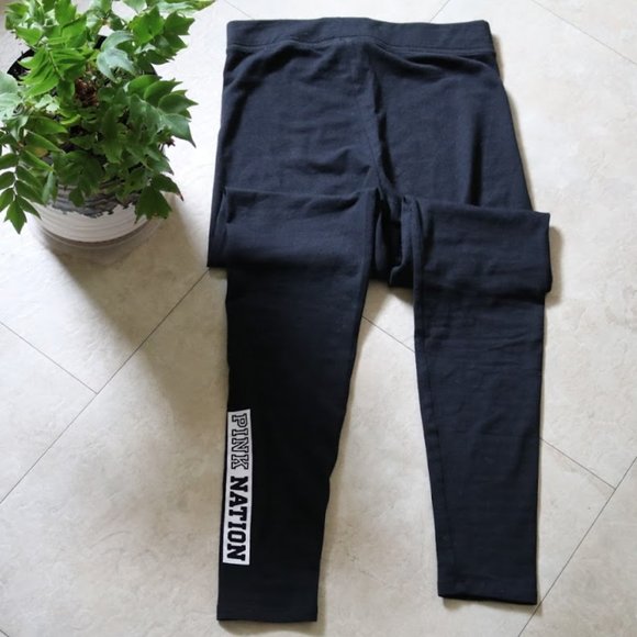 PINK Victoria's Secret 'PINK NATION' Wordmark Yoga Leggings - Black, Size XS - Picture 3 of 15